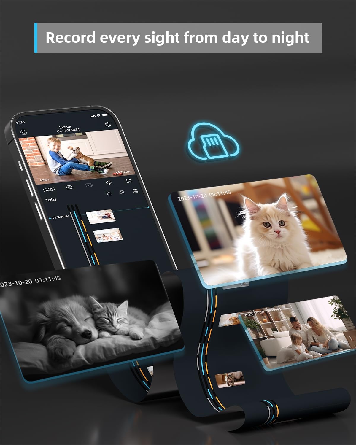 Security Camera 2k Indoor Camera 360ฐ Pet Camera For Home Security With Phone Ap