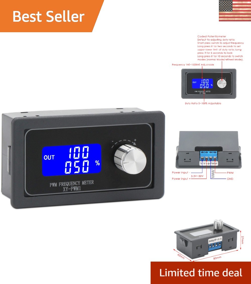 Adjustable Frequency Generator 1Hz-150kHz with LCD Display for Precise PWM Co...