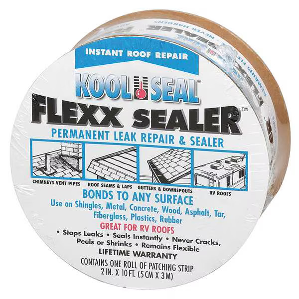 Kool Seal Leak Repair & Sealer Roll, 2 in x 10 ft, Roll, Gray, Flexx Sealer