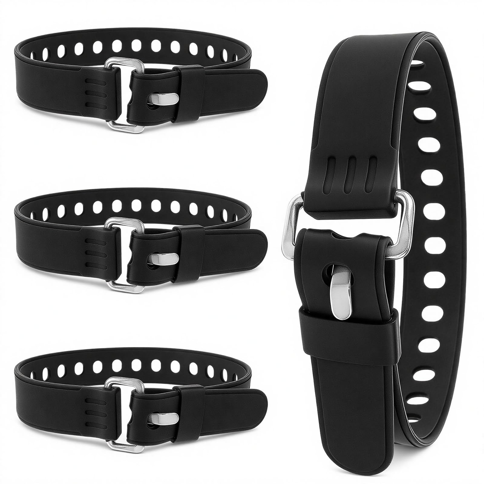 Utility Straps with Buckle, 4Pcs 19 Inch 19 inches x 0.98 inches, Black