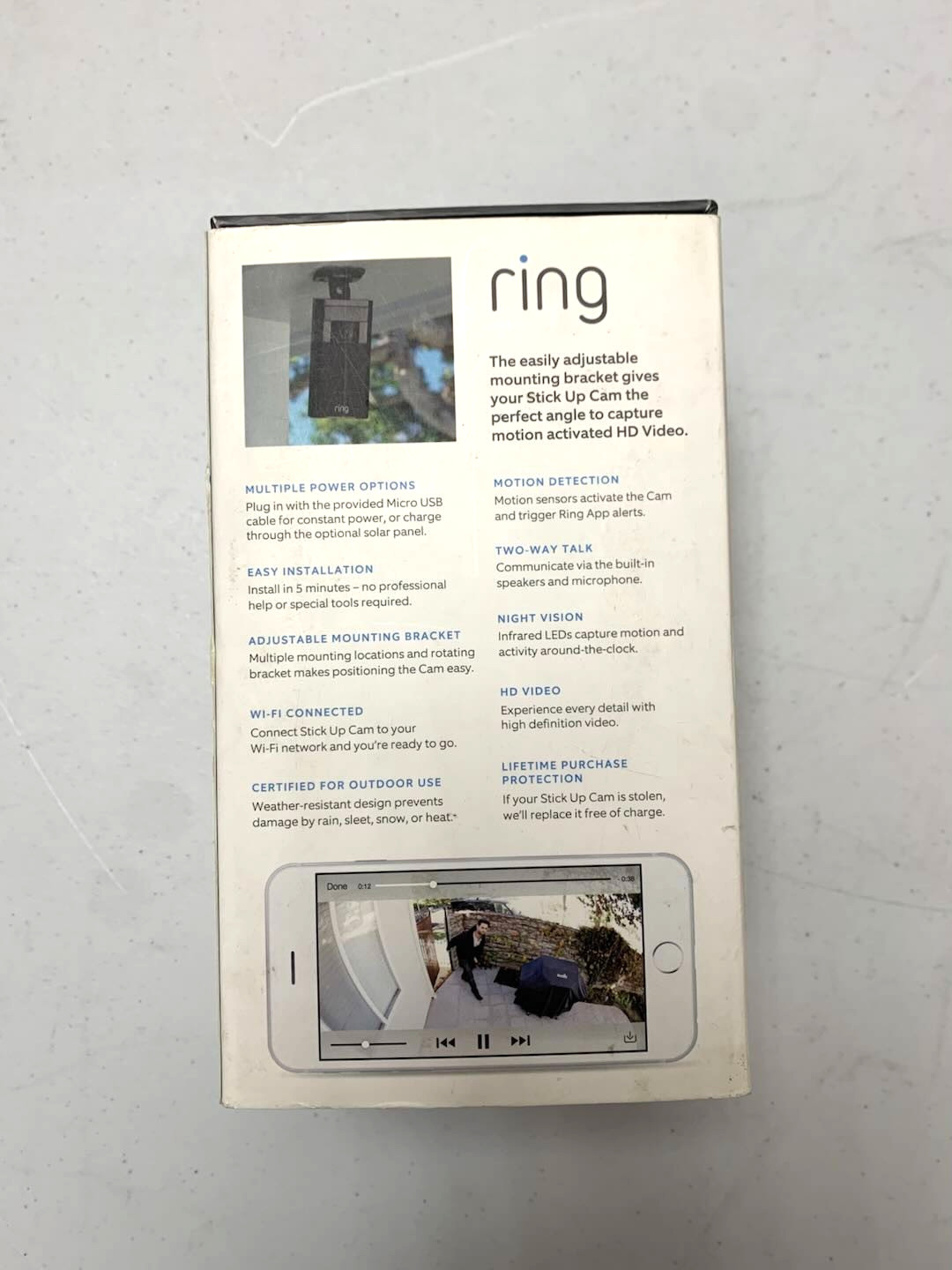 Ring Stick Up Cam Wireless Wire-Free Outdoor Security Camera NEW