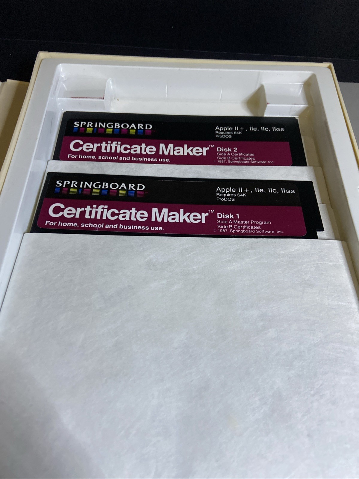 The Certificate Maker by Springboard Software for Apple II+,IIe,IIc,IIgs 1987