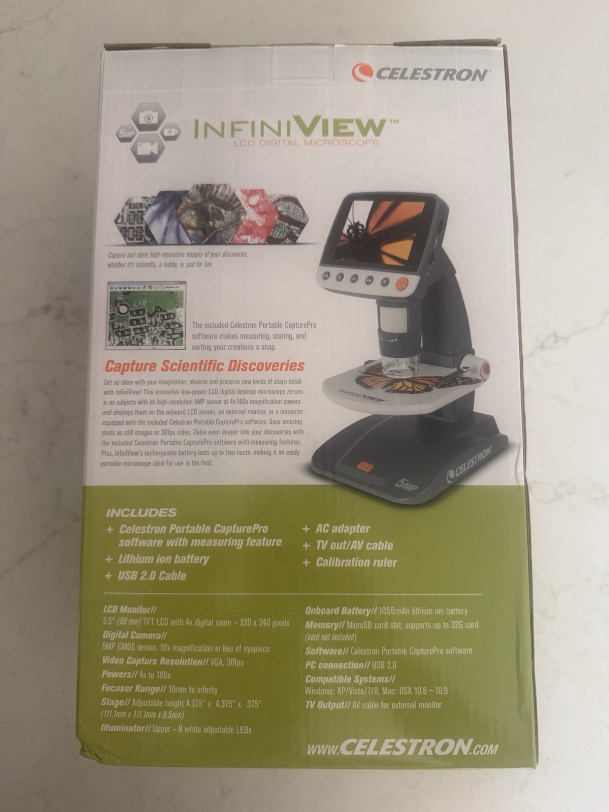 Celestron 5 MP InfiniView LCD Digital Microscope (44360)- NEW!