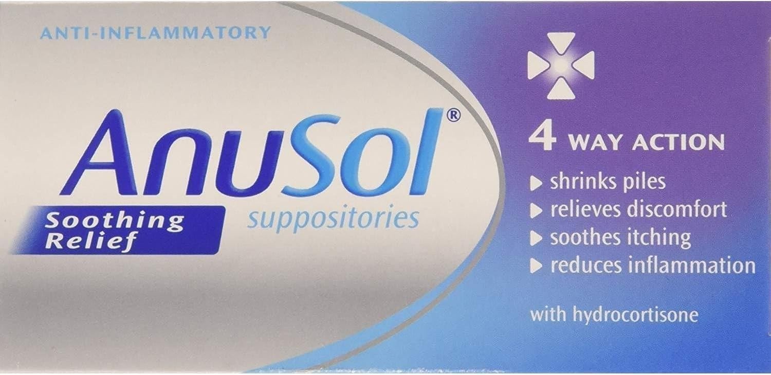 Anusol Soothing Relief plus HC 12 Suppositories Hemorrhoid  Exp 2/2028