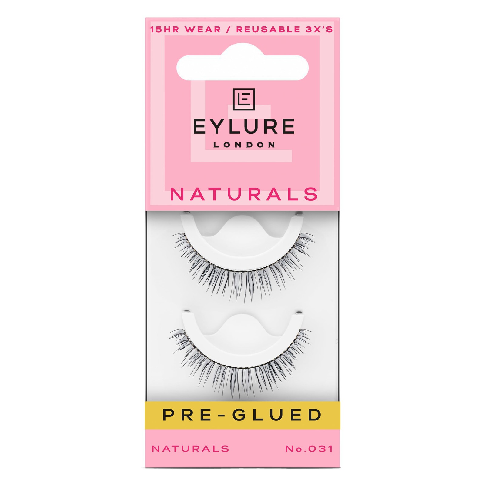 Naturals No.031 Pre Glued False Eyelashes 15 Hour Wear Vegan Cruelty Free