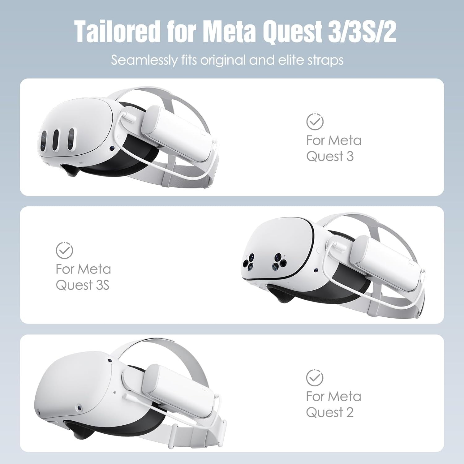 Battery Pack for Meta Quest 3/3S & Oculus Quest 2, 5000Mah, PD20W Fast Charging,