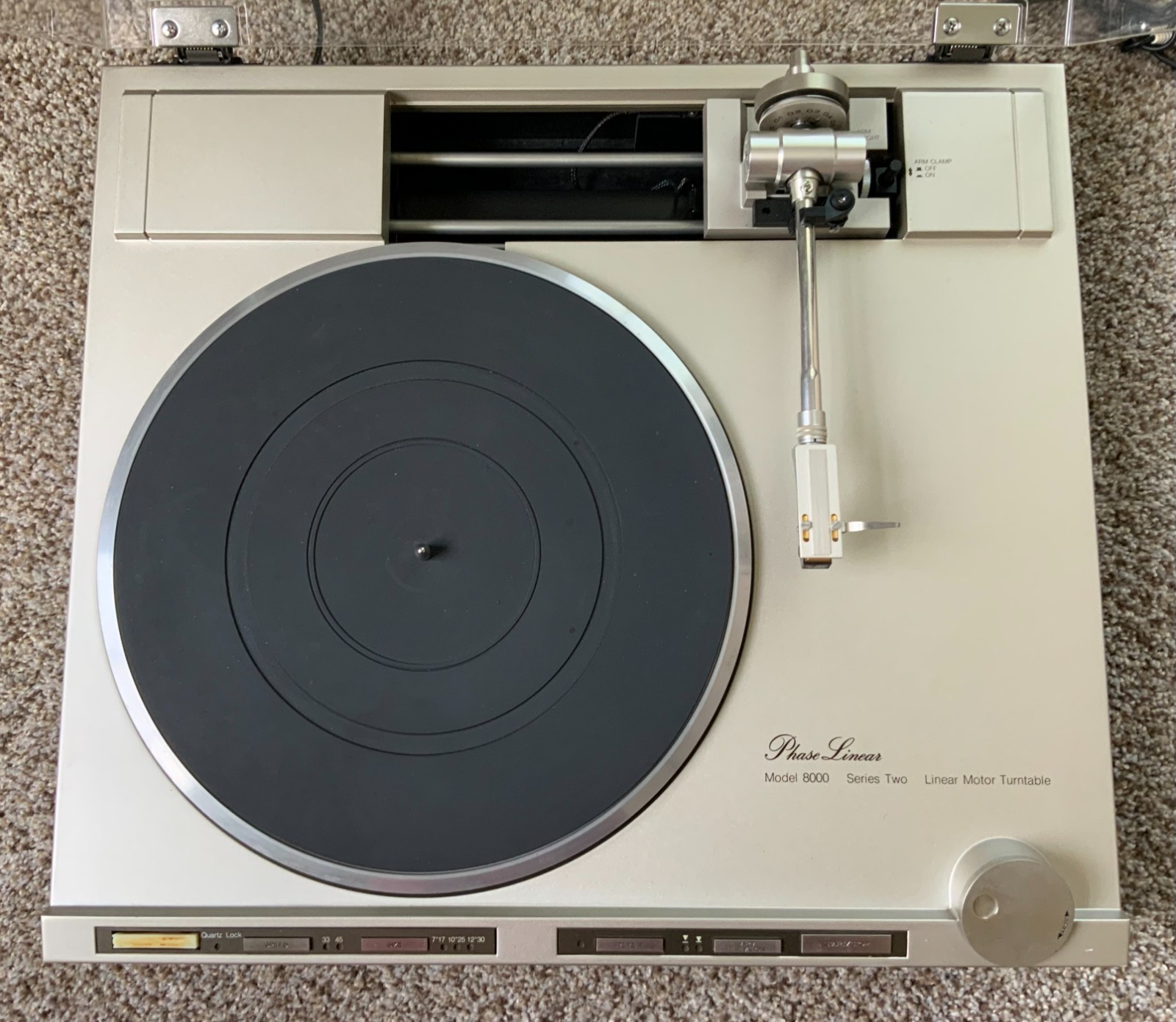 Phase Linear Model 8000 Linear Motor Turntable Series 2 - Untested - Powers On!