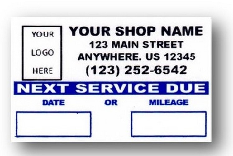 Oil Change Reminder Stickers with Company Logo 1000/Roll ORSCL1000-3