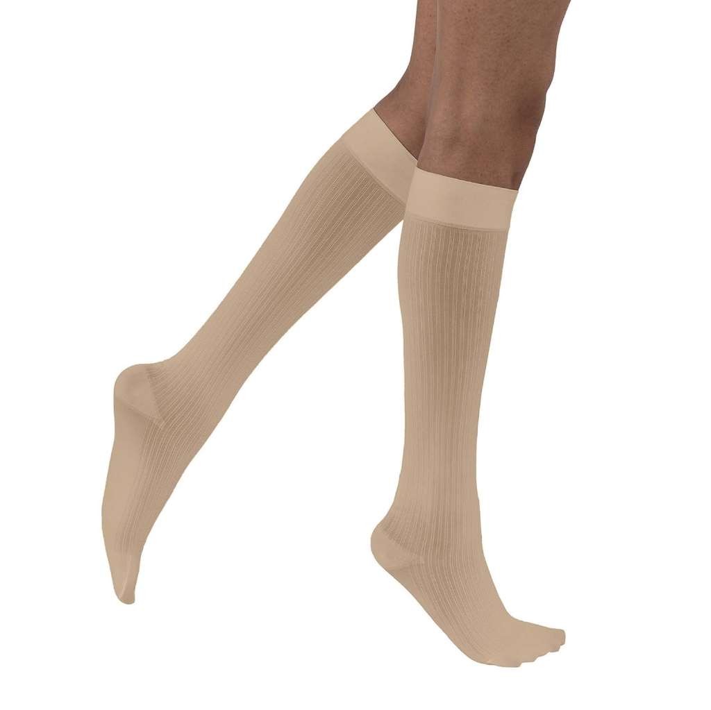 JOBST SoSoft Ribbed Pattern Knee High Socks 8-15mmHg (Sand) Small