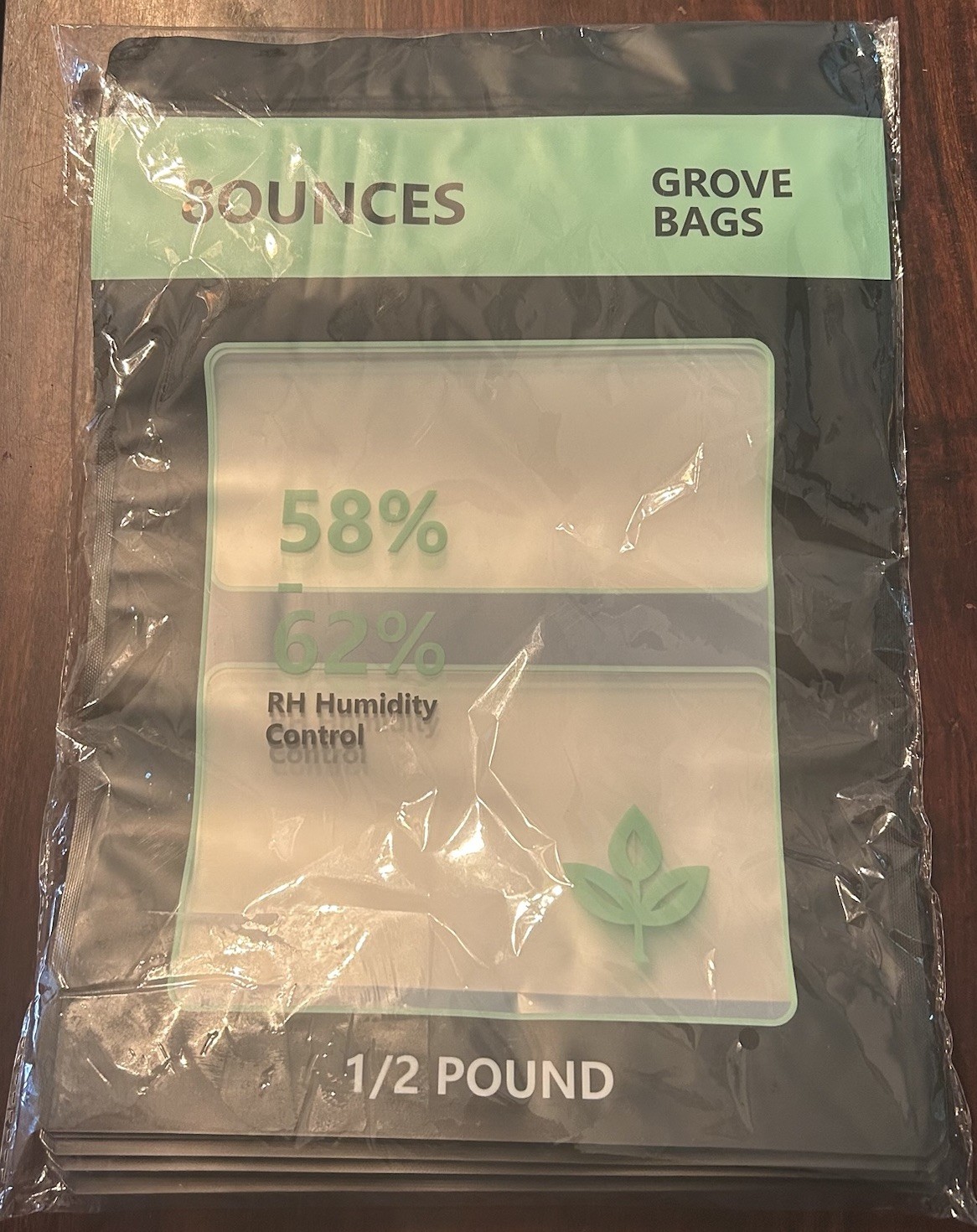 10x Grove Bags TerpLoc 1/2 lb 8oz Storage Bag 58-62% Humidity Control