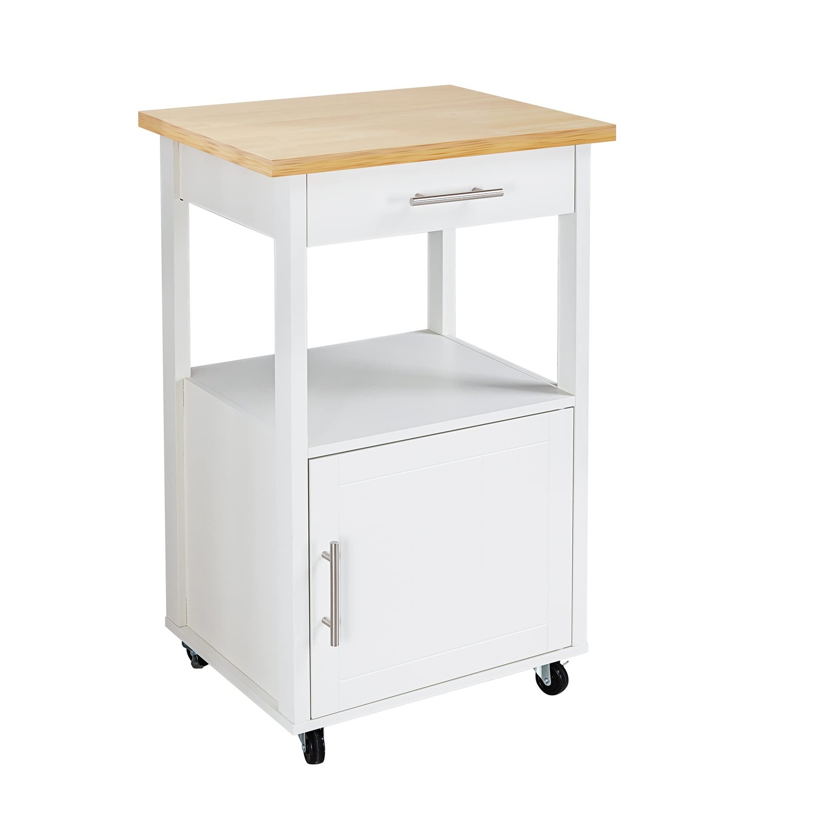 Kitchen Island Cart with Storage,Rolling Side Table on Wheels with Worktop,Si...