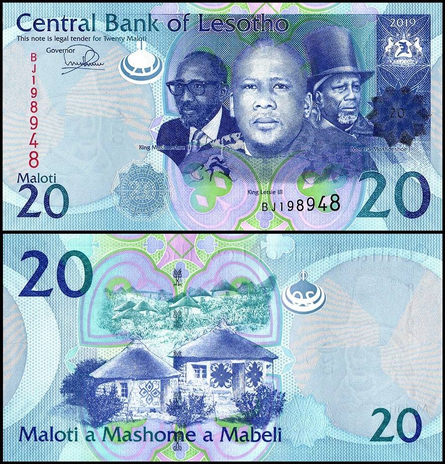 Lesotho 20 Maloti, 2019, P-22c, UNC