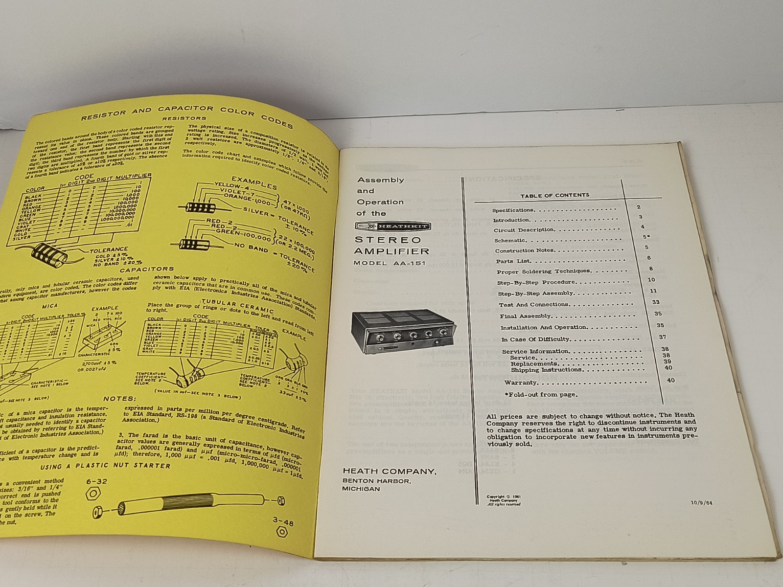 Heathkit AA-151 Amplifier Assembly and Operation Manual 40 Pages