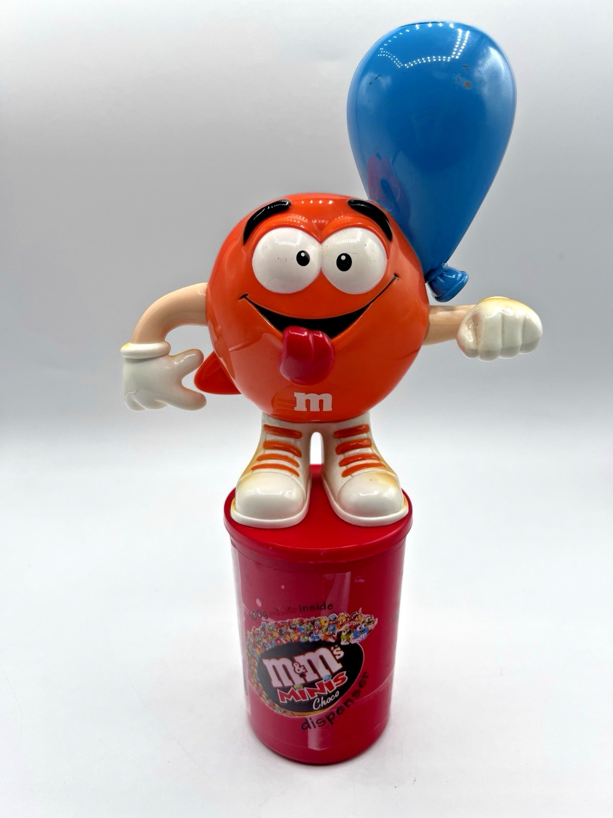 M&M’s Minis Choco Candy Dispenser – Orange M&M Character w/ Balloon – Vintage