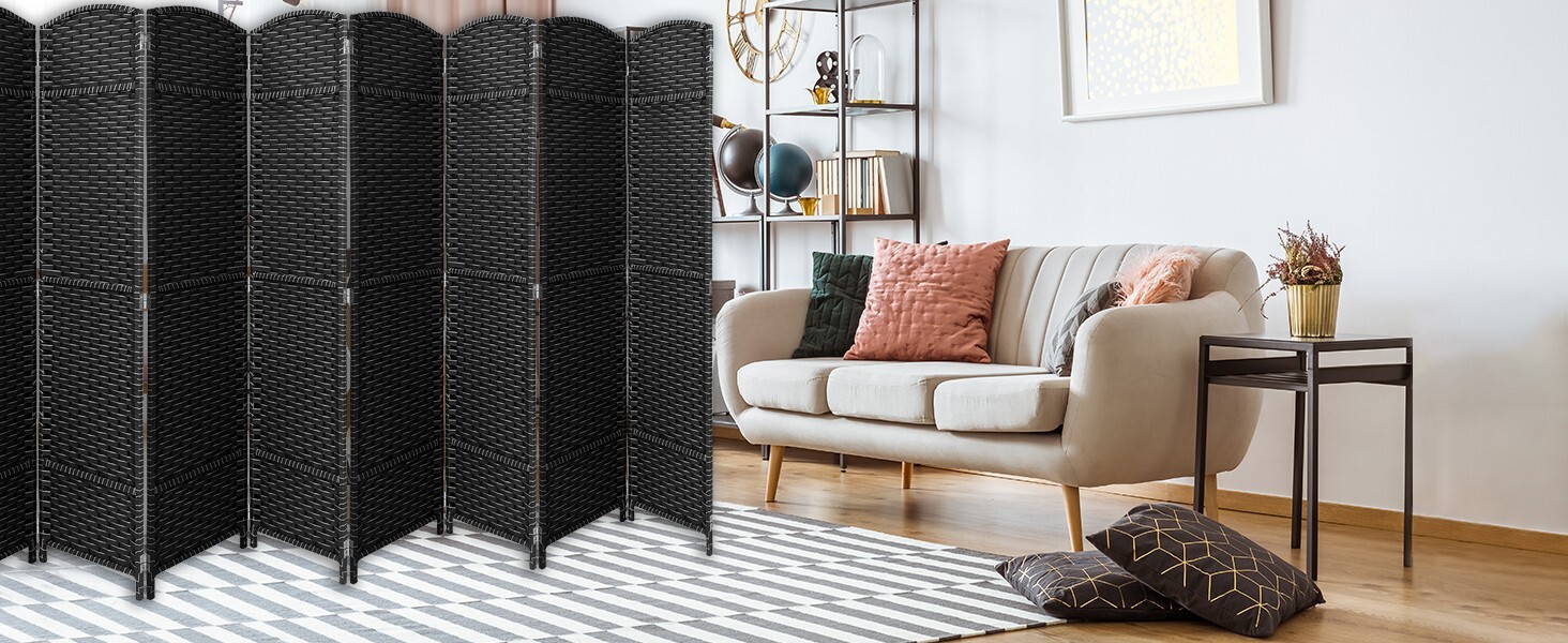 Sorbus Foldable Panel Room Divider - Extra Wide Privacy Screen (130” L x 69” H)