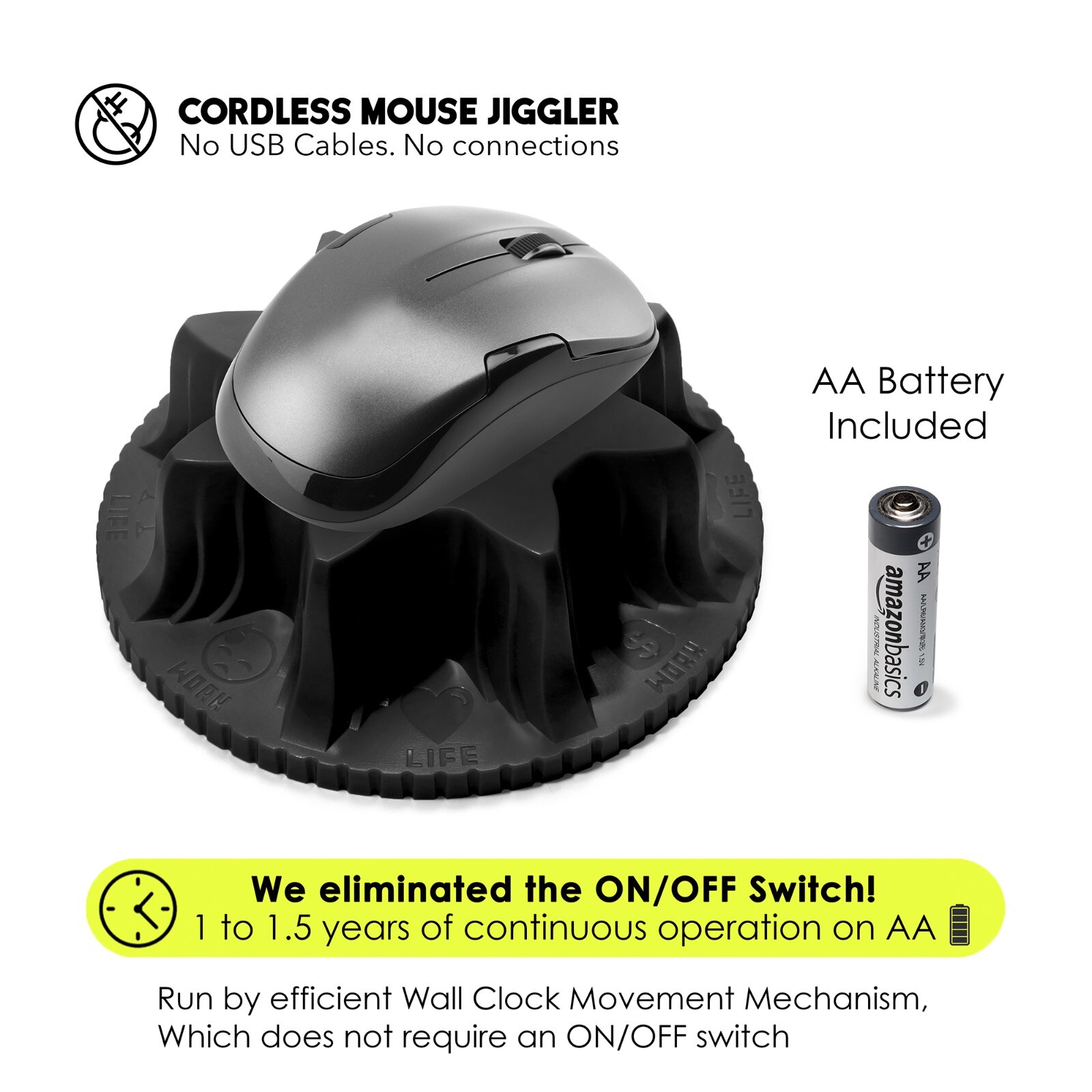 Mechanical Mouse Jiggler Undetectable Device - No USB No Software Mouse Mover