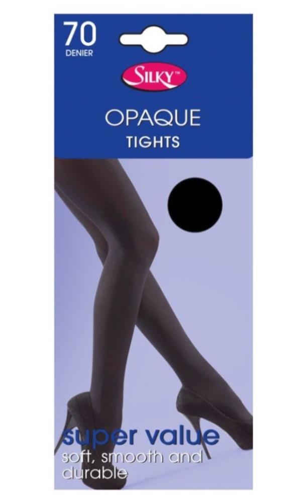 2 Pairs Ladies Everyday 70 Denier Black Tights - Medium