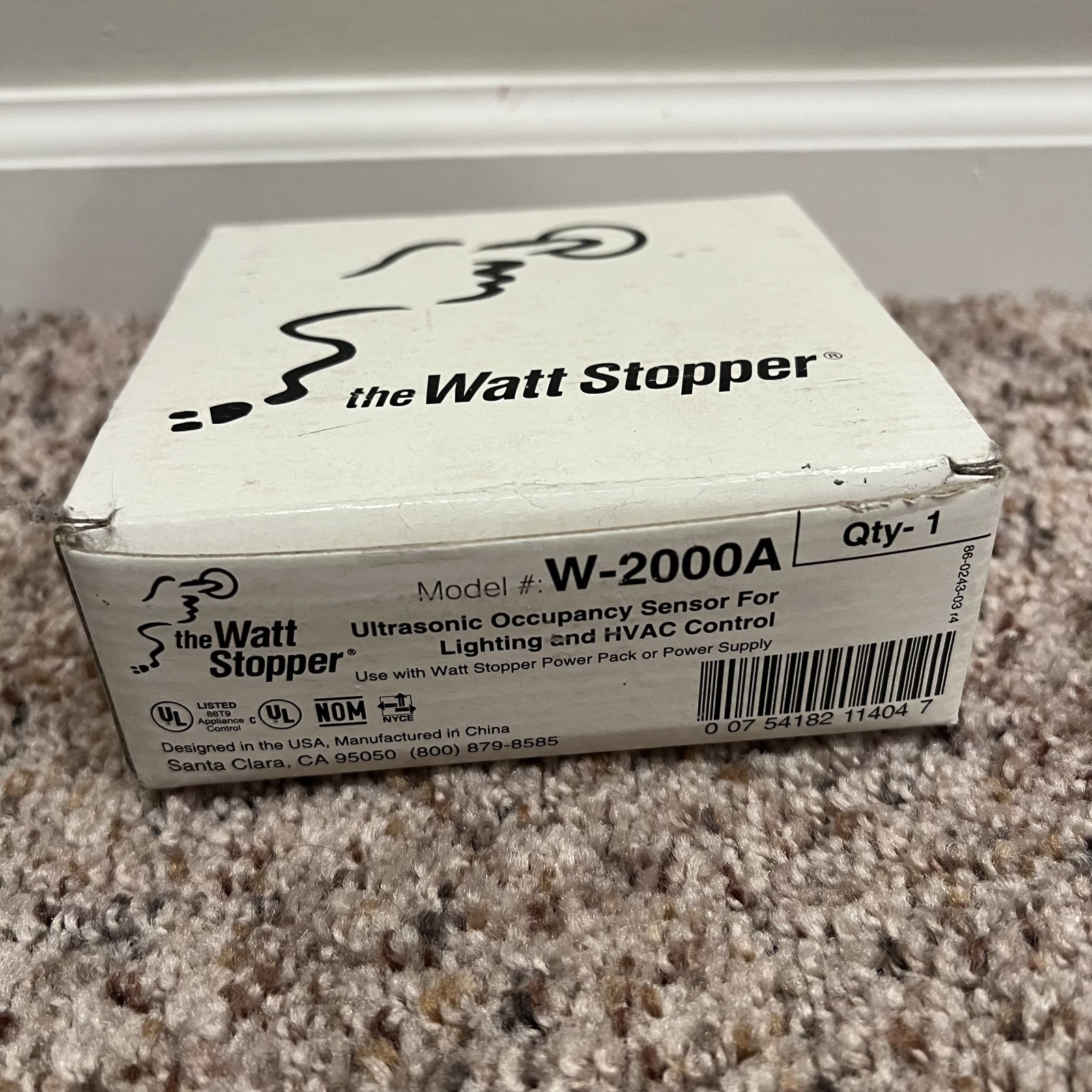 LEGRAND WATTSTOPPER W-2000A ULTRASONIC OCCUPANCY SENSOR