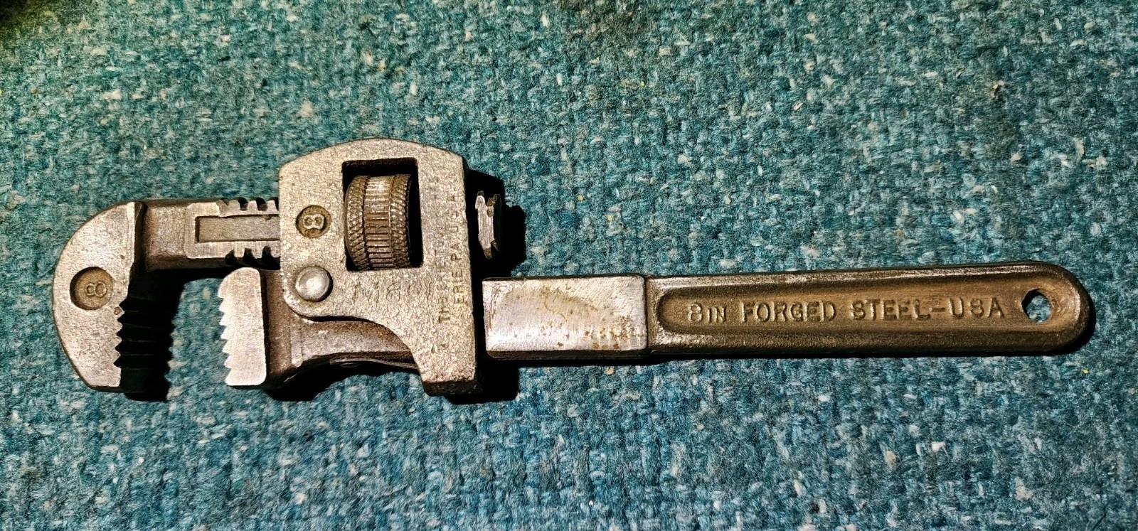 Vintage Forged Pipe Wrench Set 7"-8", The Erie Tool Works ,PA USA! Grind Marks.