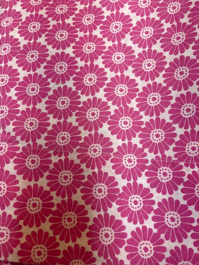 Full Size Flat Sheet for Quilting/Crafts Pink & White Floral