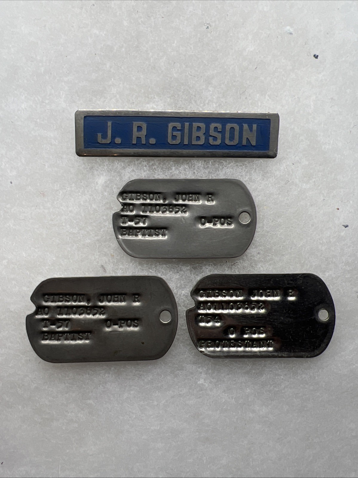 US Air Force Major Dog Tag Lot With Theater Made Name Tag (DD303