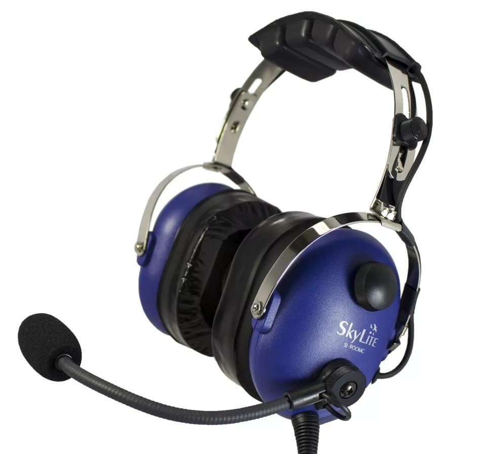 SkyLite SL-900C Blue Children Youth GA Aviation Pilot Headset