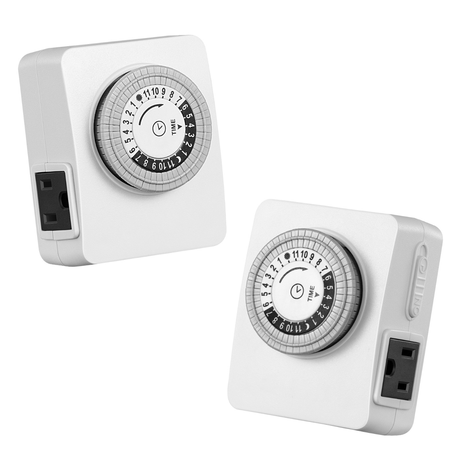 24-Hour Indoor Mechanical Outlet Timer, Timers for Electrical Outlets 2 Pack
