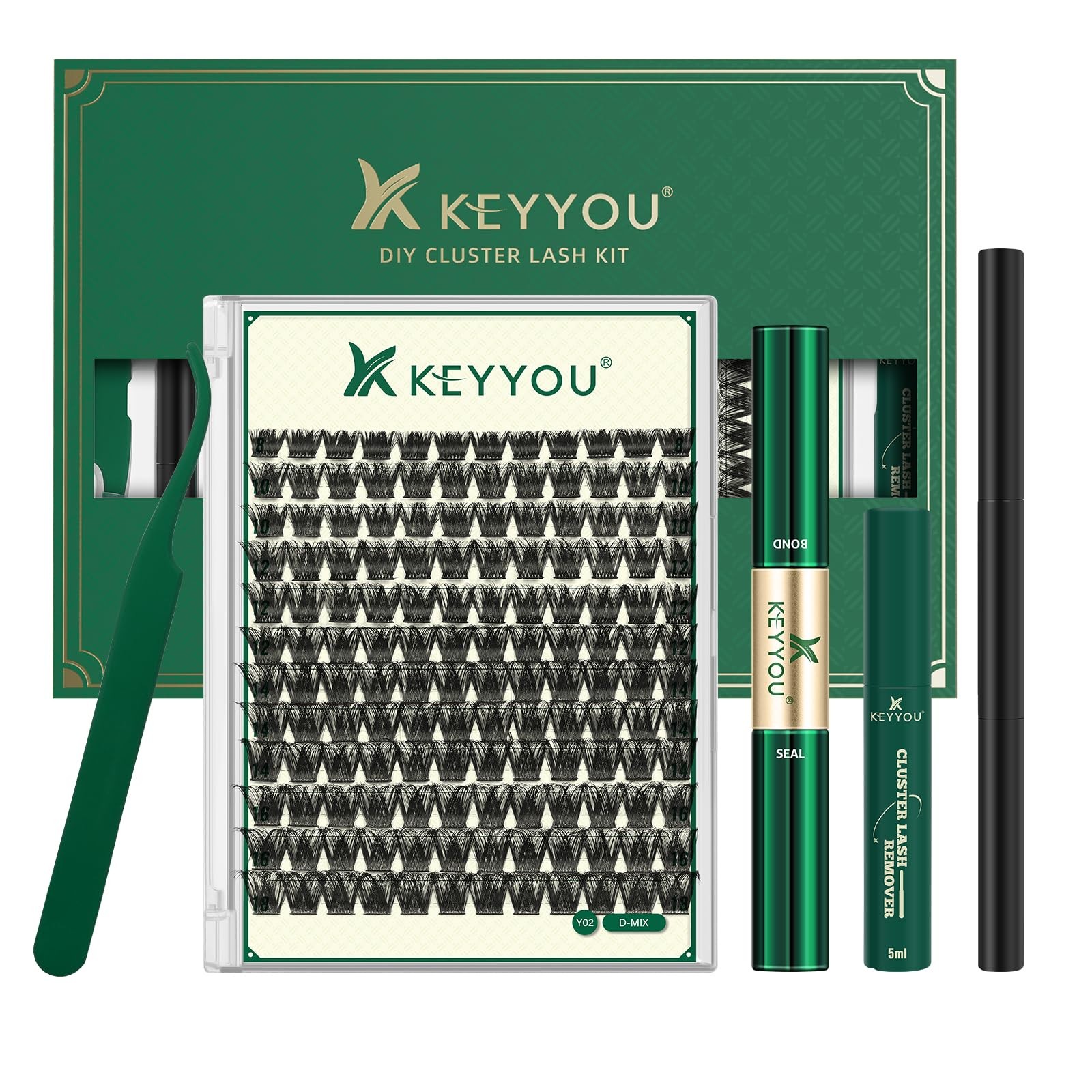 Lash Clusters Kit 144pcs Thick Volume D Curl Eyelash Clusters Lash Extension ...