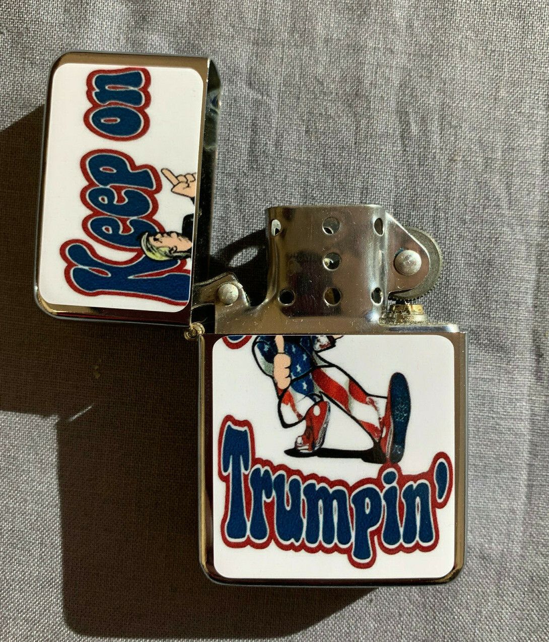 Trump 2020 D4 Flip Top Oil Lighter Windproof