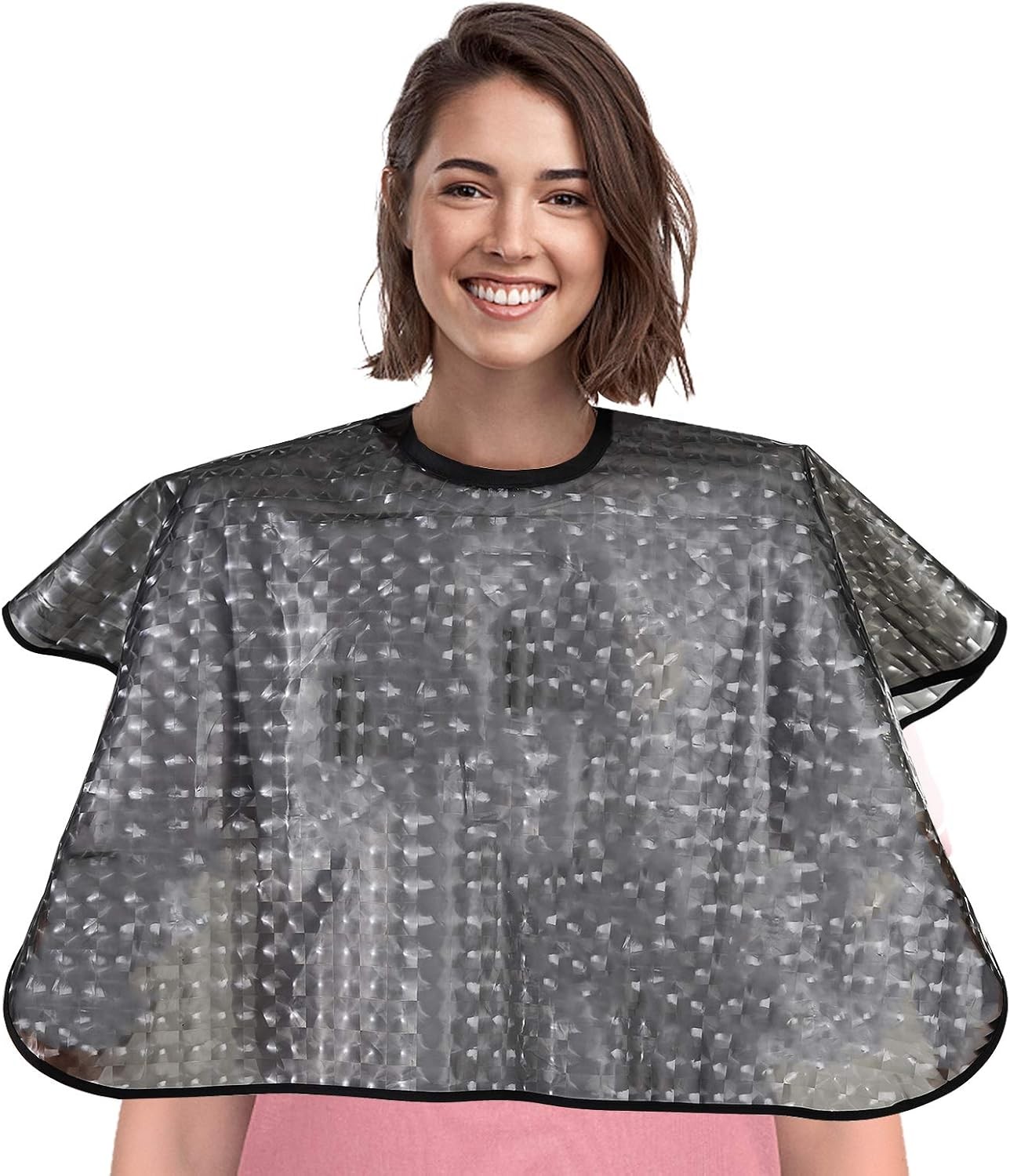 Waterproof unisex-adult Hair Dye Cape,Short Comb-Out Capes for Black