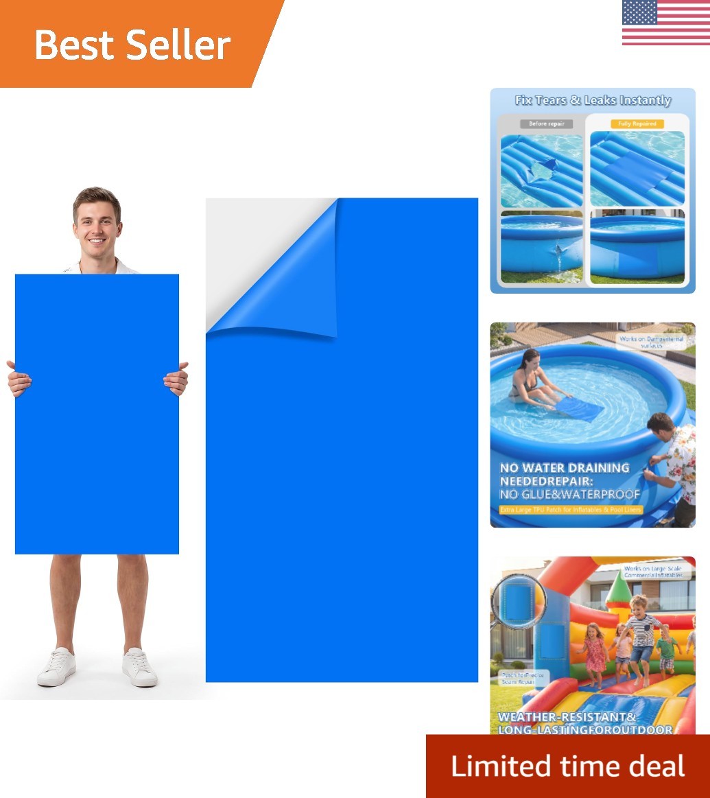 4x2.8FT Heavy-Duty Self-Adhesive Vinyl Pool Patch - Underwater Repair Ready