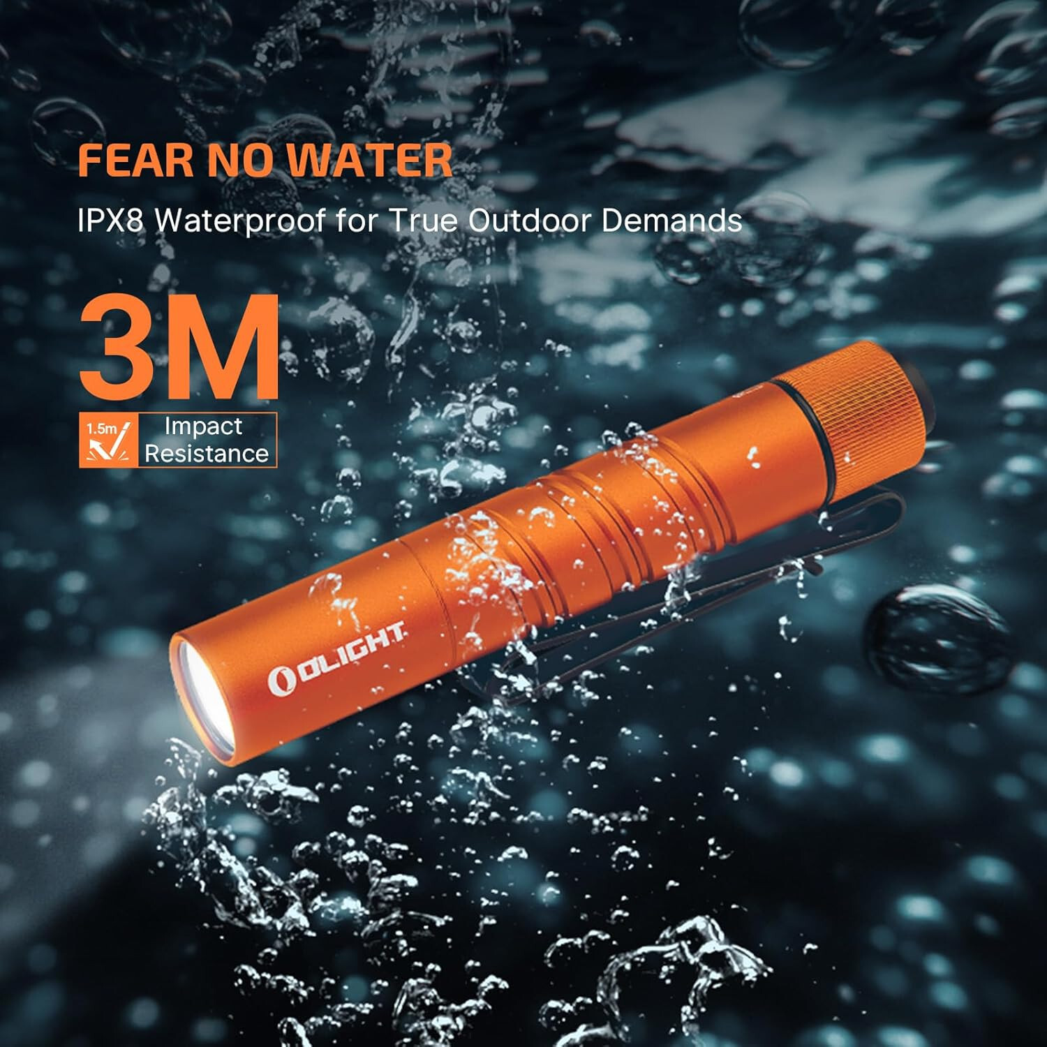 Olight I3T 2 EOS Orange Dual-Output Tail Switch Flashlight, 200/300 Lumens