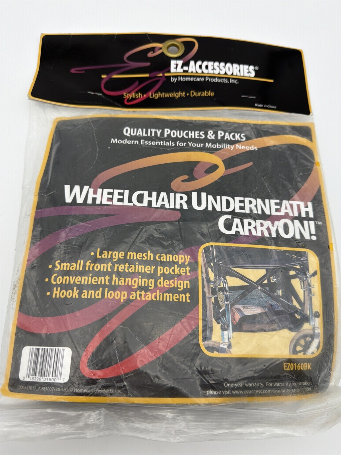 EZ-Accessories Universal Medical Mobility Wheelchair Underneath CarrryOn NEW