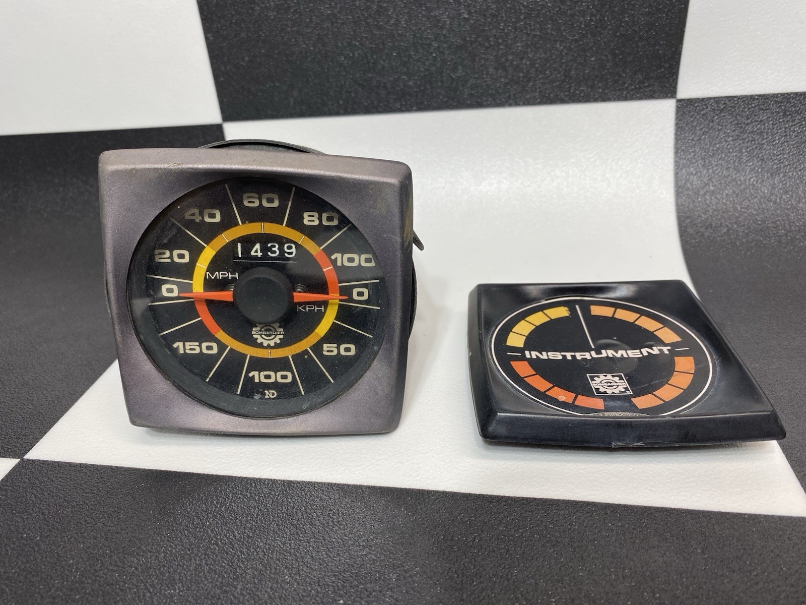 1980’s BombardierSnowmobile RPM Tachometer vtg gauge Parts