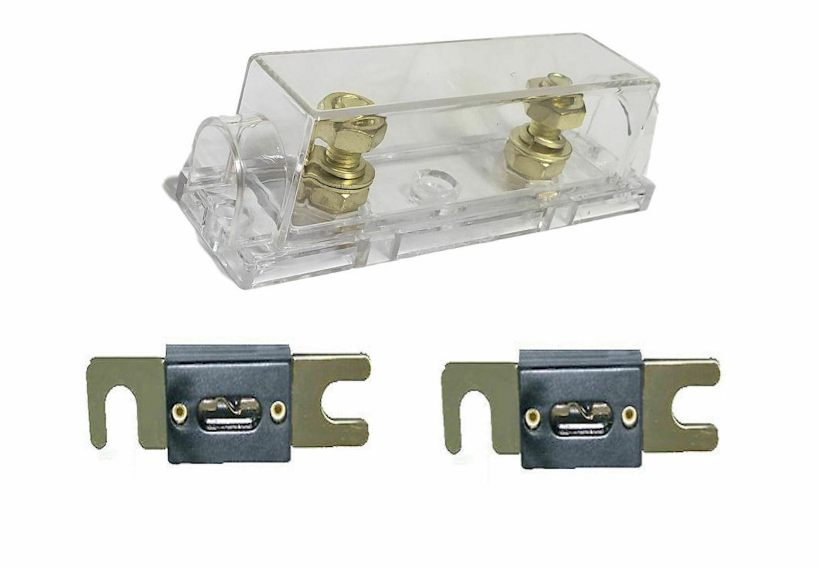 IMC Audio ANL Fuse Holder with (2) 500 Amp Gold Wafer Fuse Fits 0/2/4 Gauge Wire