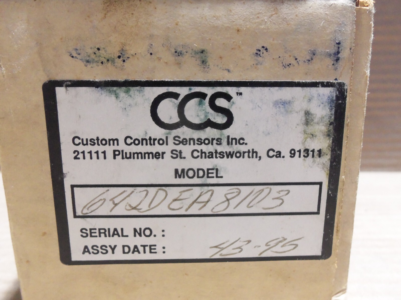 NEW CCS 642DEA8103 PRESSURE SWITCH DIFFERENTIAL 12-24 PSID 250 PSIG