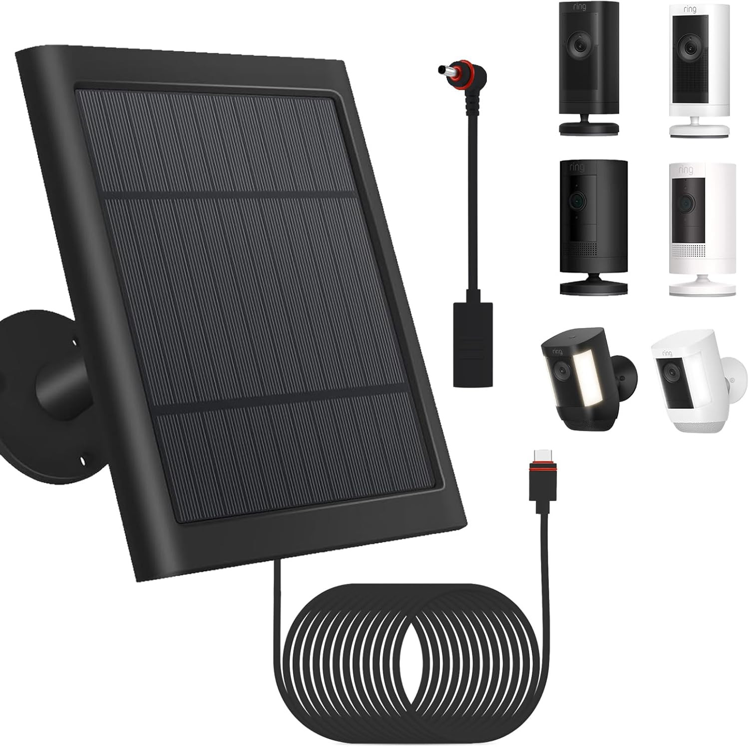 Solar Panel for Ring Security Camera Outdoor 10ft Cable