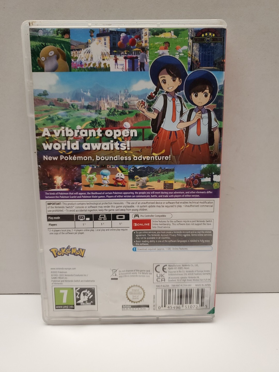 Pokemon Scarlet Nintendo Switch Replacement Case Oly