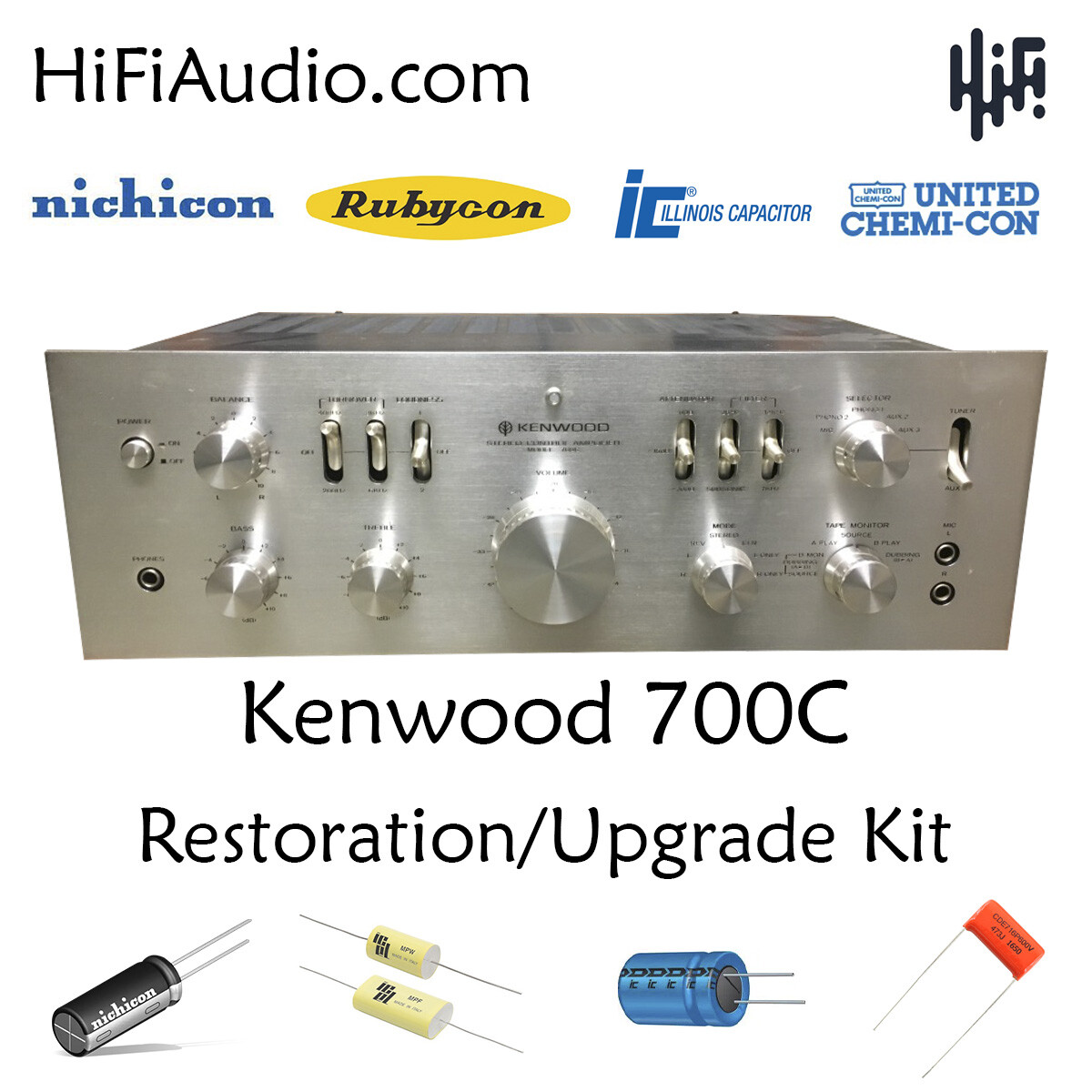 Kenwood 700C amp rebuild restoration recap upgrade capacitor kit fix repair