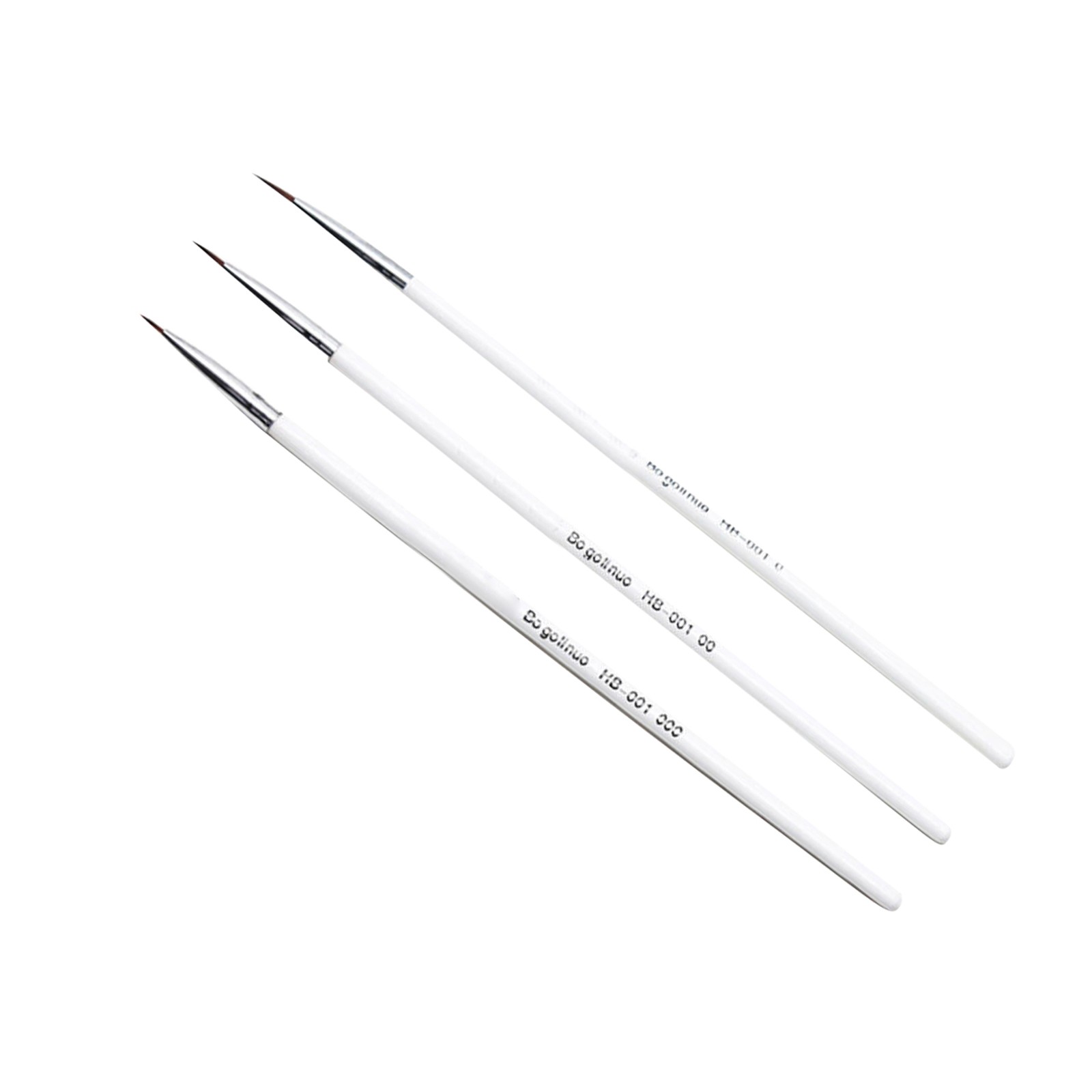 3X Miniature Paint Brush Set Professional Sable Hair Fine Detail Art Nail F