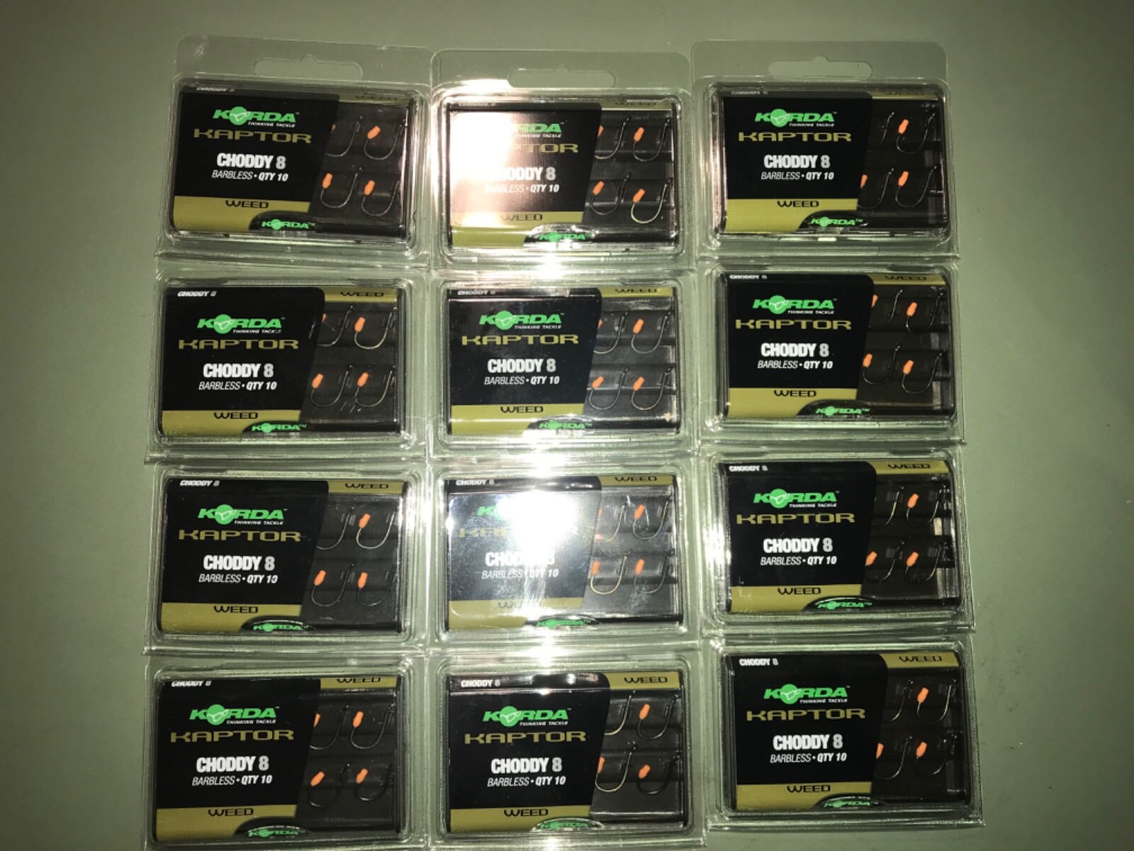 12 PACKS Korda Kaptor Hooks Size 8 Choddy Barbless Carp Fishing 120 HOOKS