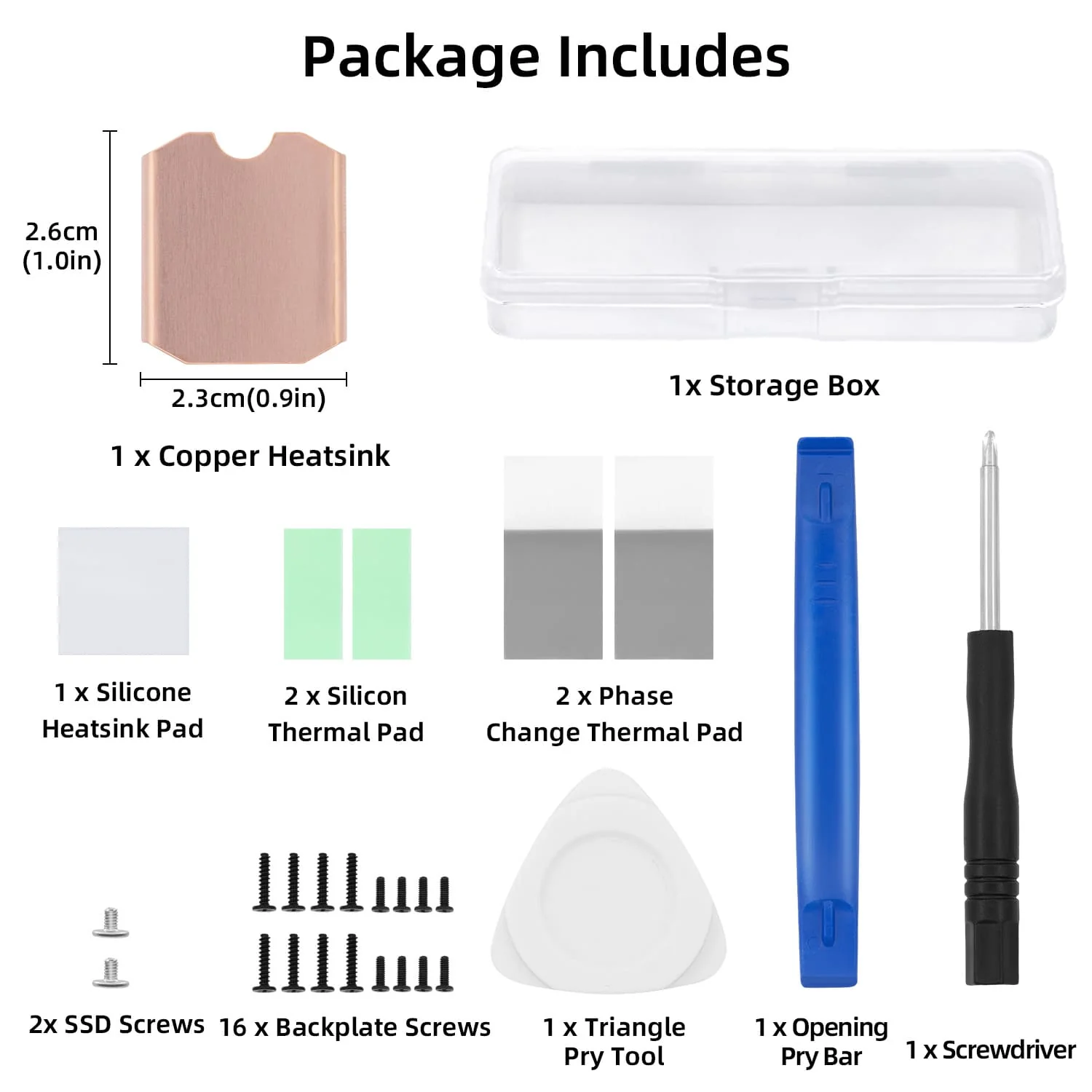 Heatsink Thermal Pad with Back Cover Opening Tools for Steam Deck SSD