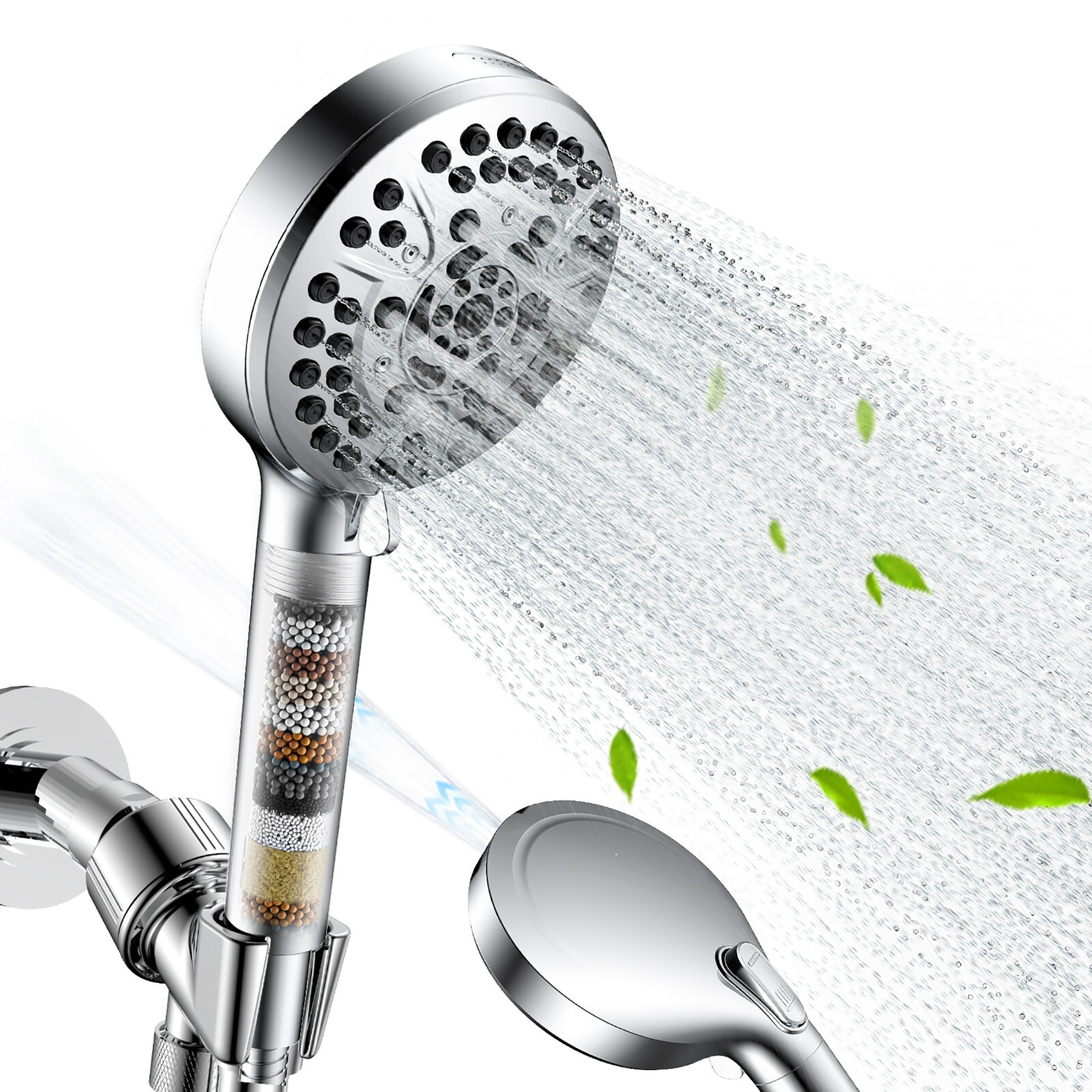 Filter Shower Head-10 Modes, High Pressure Water-Saving, DOE Certified, 71" Hose