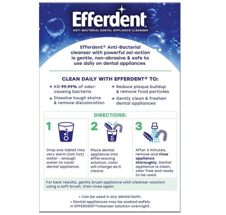 Efferdent Retainer Cleaning Tablets, Denture Cleaning Tablets - 126 Tablets