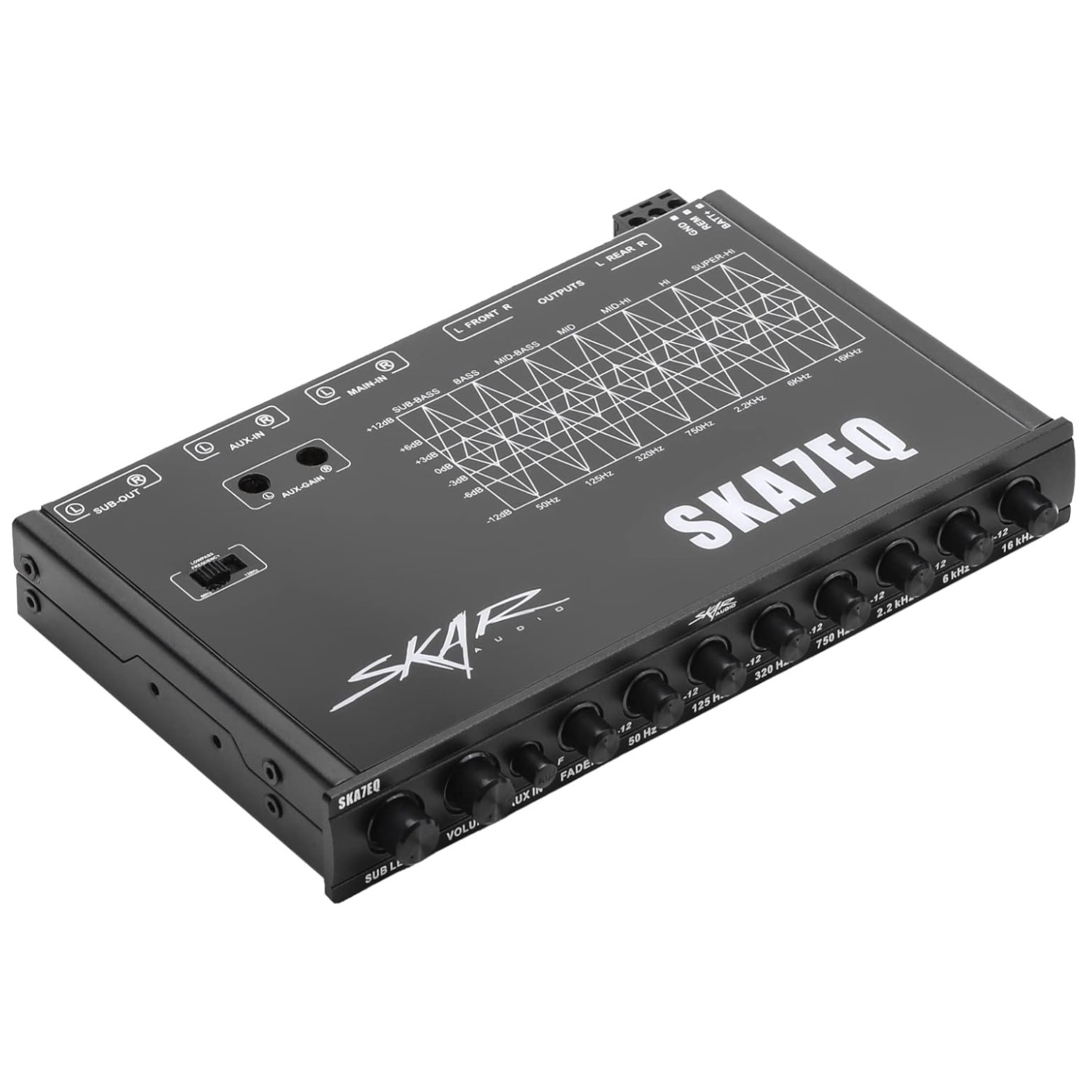 Skar Audio SKA7EQ 7 Band 1/2 DIN Pre-Amp Car Audio Graphic Equalizer with Aux...