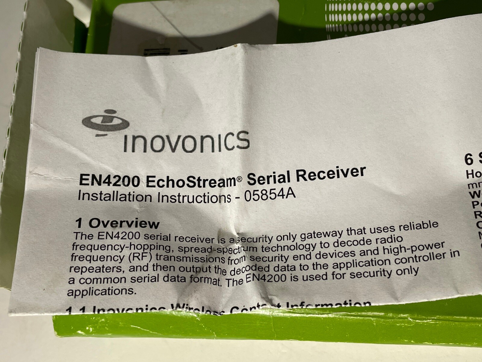 Inovonics EN4200 Security only serial receiver