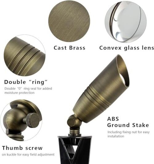 Solid Brass Landscape Lighting Spotlight Heavy Duty Bronze LED Spot Lights 1