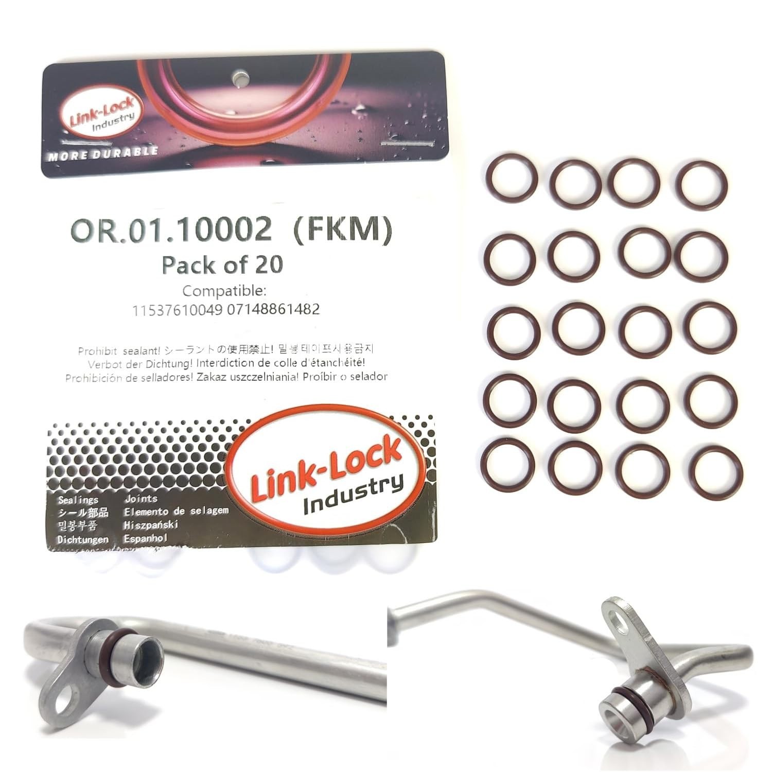 20PCS FKM Turbocharging Pipeline O-Ring 11537610049 07148861482 for BMW N13 B38