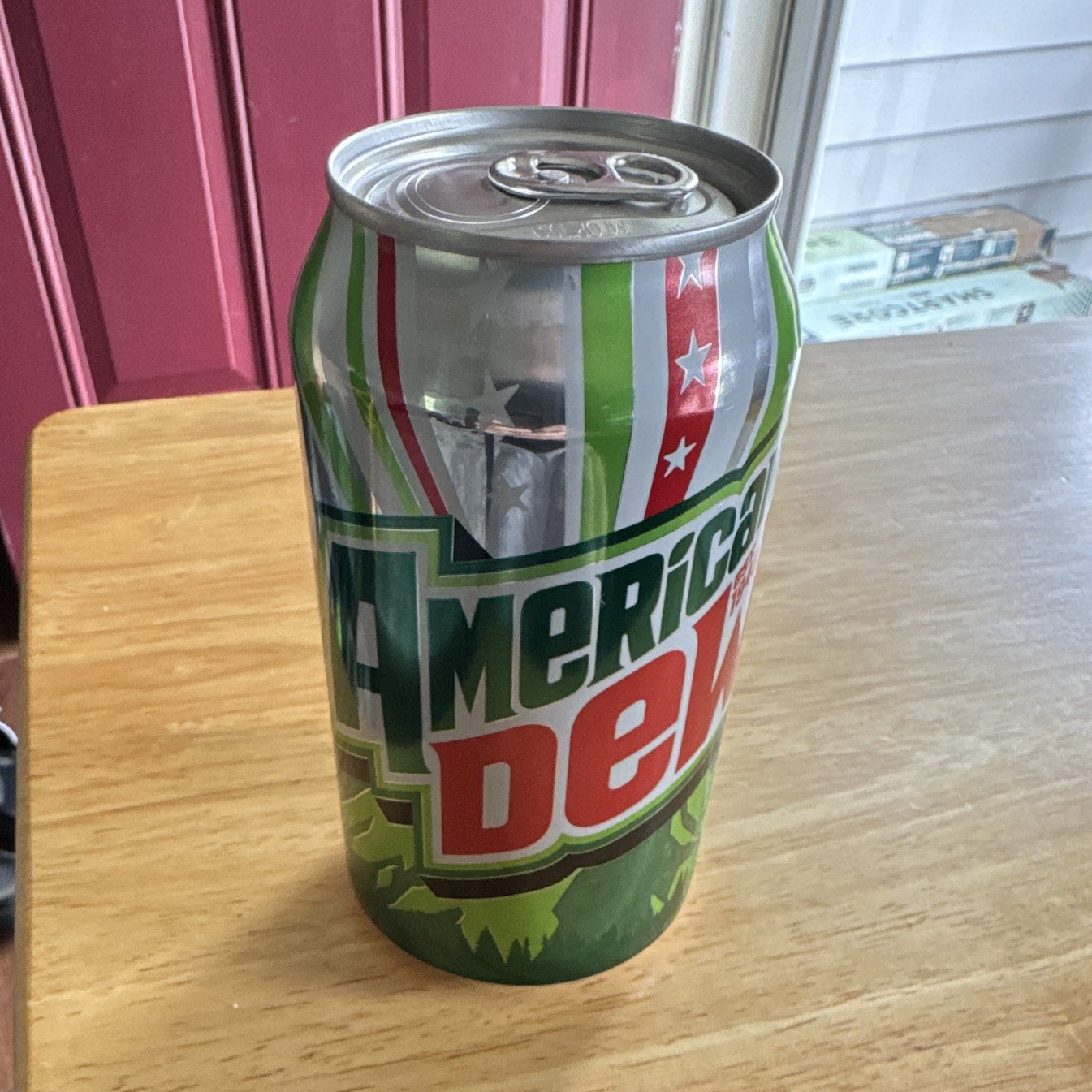 American Dew misprint with missing blue on stripe