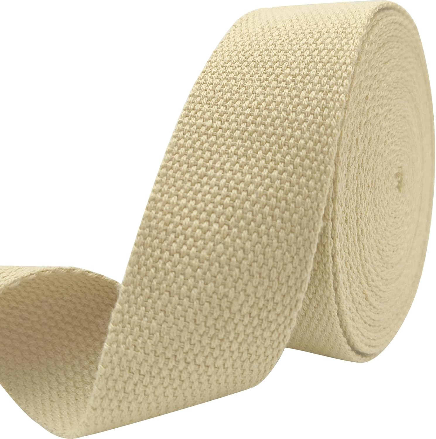 1.5 Inch Cotton Webbing Braid Handles Bag Strap 15Ft High Density Webbing Plain